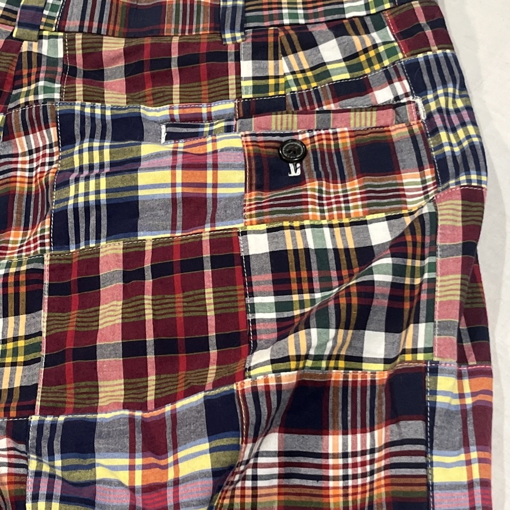 Brooks Brothers 346 Madras Plaid Pants Men's Size 40x30 Preppy Patchwork Cotton - Picture 9 of 9
